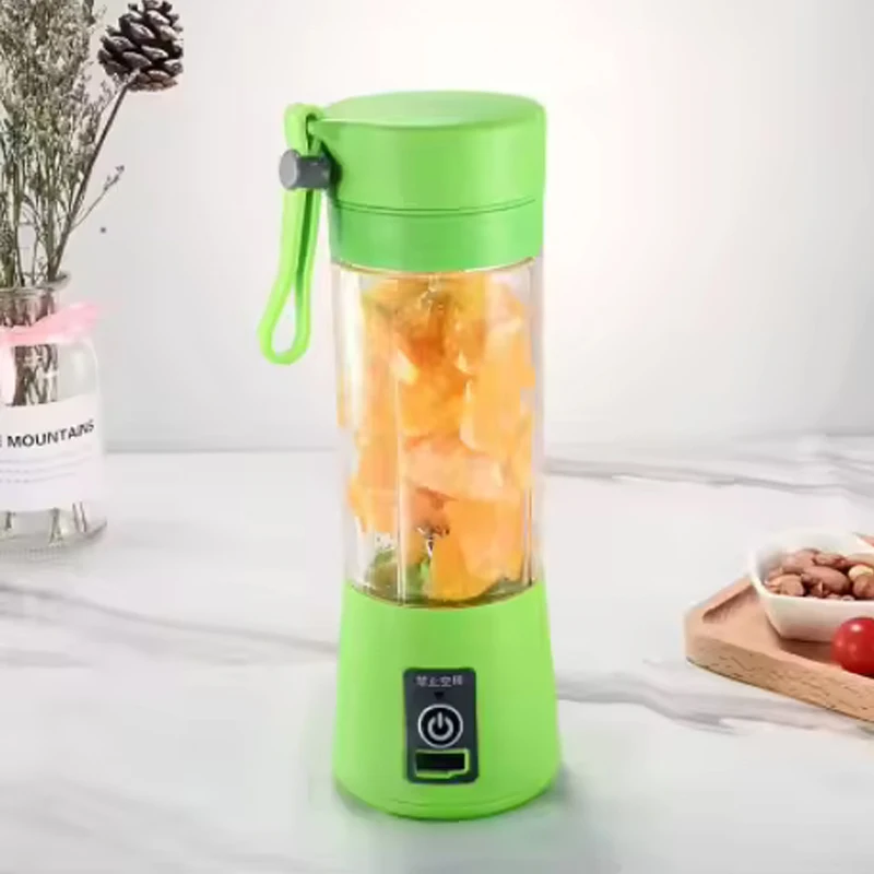 ماكينة خلط العصائر 380 مللي مع 6 شفرات عصارة كهربائية صغيرة متعددة الوظائف خلاط عصارة الخضروات للسفر في المكتب المنزلي