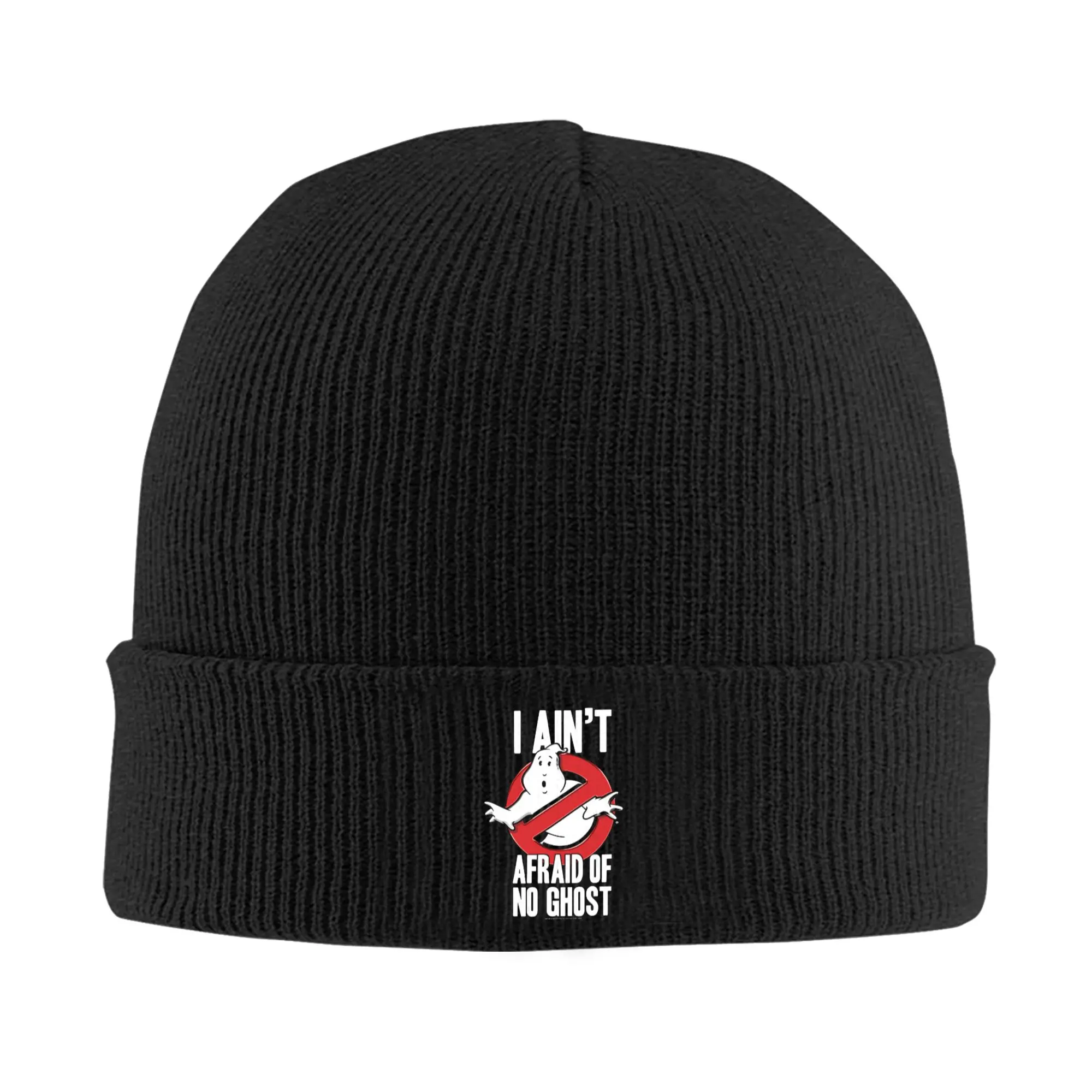 Ghostbusters I Ain't Afraid Of No Ghost Knit Hat  Casual Caps Men Women Outdoor Sport Autumn Winter Pattern Elastic Bonnet Hats