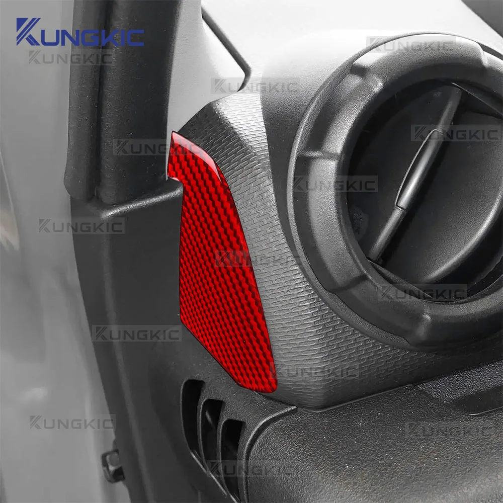 ألياف الكربون الناعمة الحقيقية لسوزوكي جيمي JB74 JB64 2019 2020 2021 2022 2023 2024 2025 وحدة التحكم المركزية للسيارة ملصق لوحة الكسوة الجانبية