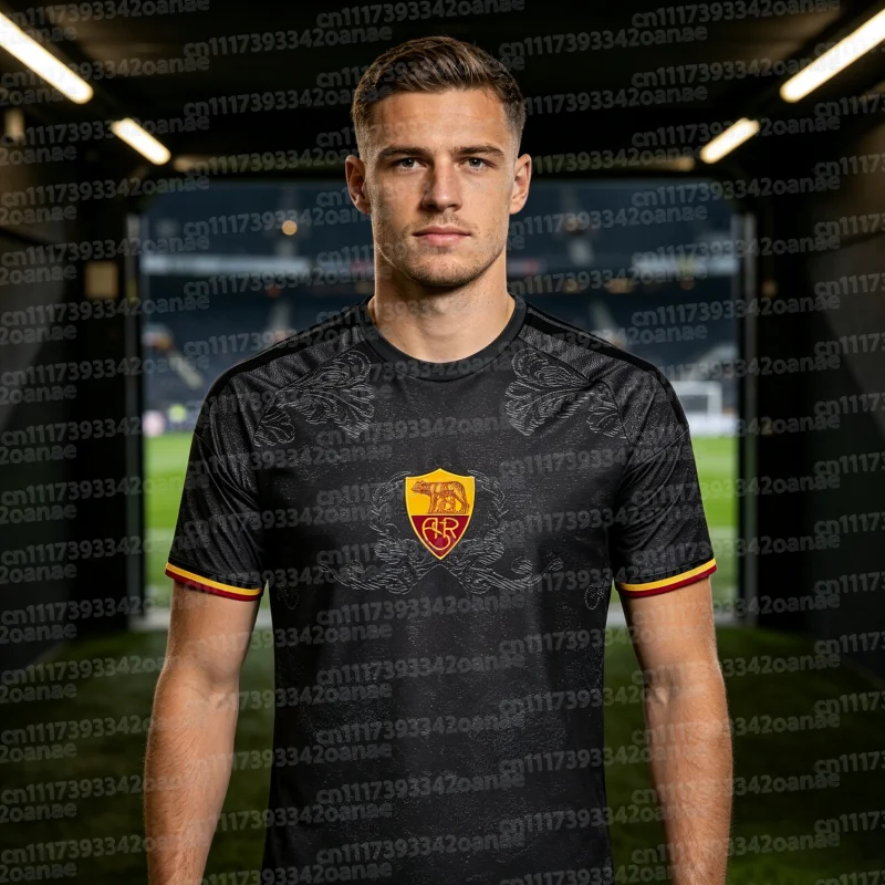 2026_2027 Roma Trikot T-Shirt Italienisches Trikot Herren Sport Oversize Atmungsaktiv Schnelltrocknend Streetwear Oberteile Familien-Matching – Detail 5