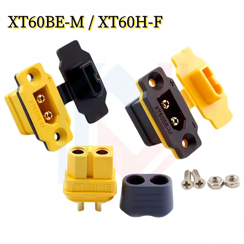 

XT60BE-M XT60H-F Connector East to Install Black Yellow Female Plug with Cover Portable Wire Cable Plug for RC FPV Motor ESC
