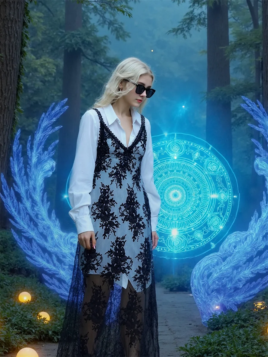 فستان نسائي فتاة شابة دانتيل أسود كل مباراة حريري حريري ساتان مخملي شيفون ناعم لامع ماتي نسيج لامع أنثوي #5