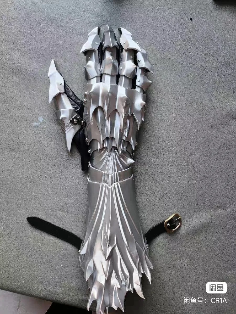 Medieval Knight Goth Vintage Mechanical Long Gloves Tactical Punk Hand Armor Man Woman 3D Pringting Cosplay Props