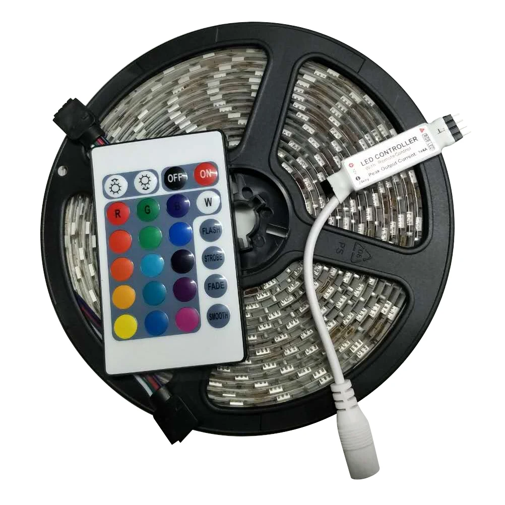 

5M Waterproof LED Strip Lights SMD 5050 RGB Light Strip with -Key Remote Controller for Party Christmas Decoration