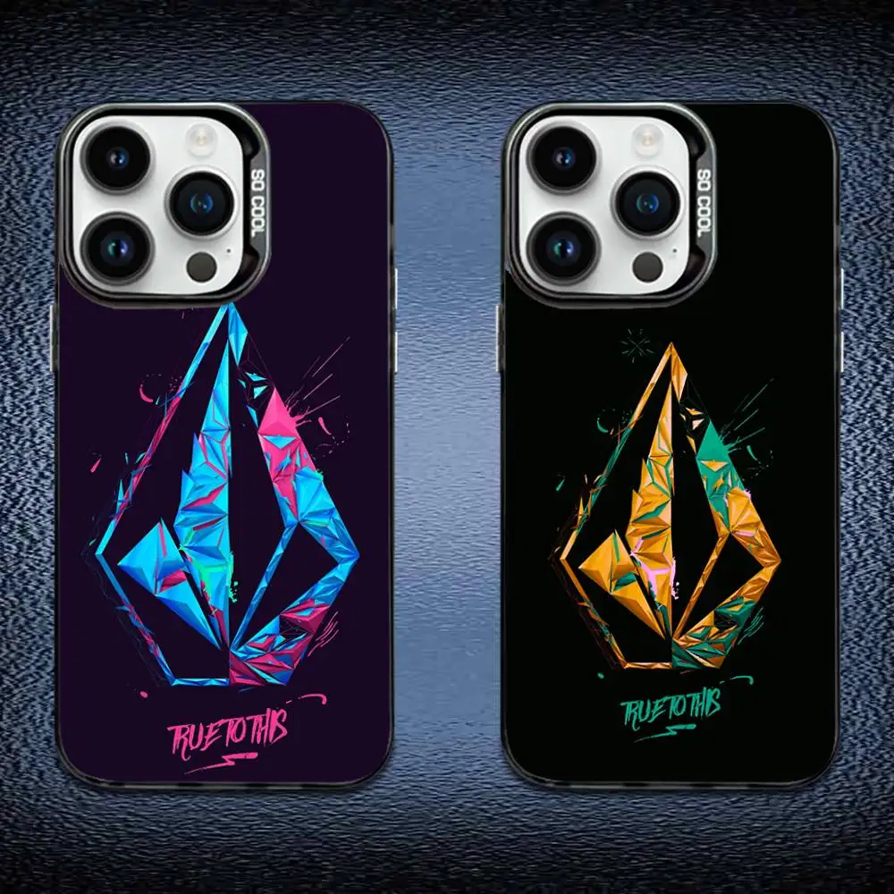 

Luxury V-Volcom skateboard Phone Case For iPhone 16,15,14,13,12,11,Mini,Pro,E,MAX Black Candy Matte Shockproof Cover