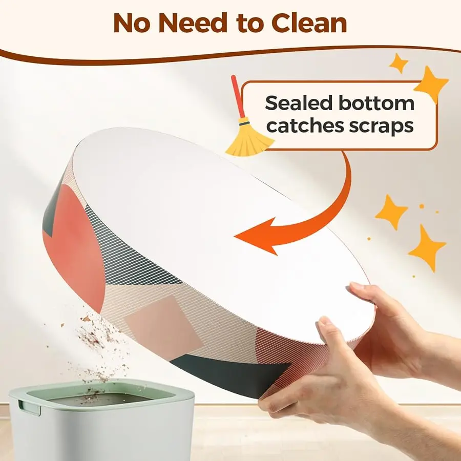 أريكة صالة السرير من الورق المقوى للقطط من ComSaf للقطط الداخلية على شكل بيضاوي 17 بوصة × 13 بوصة، وسادة خدش كيتي كات لإعادة تدوير المموج S #5