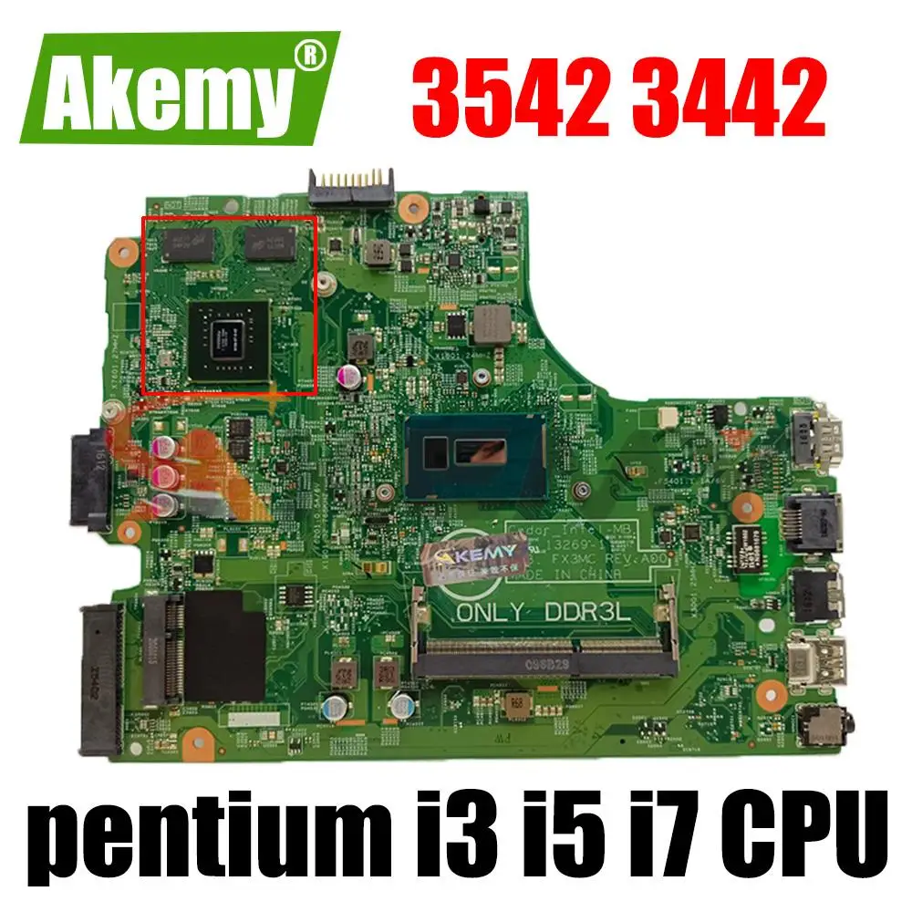 CN-064HF9 0V162V For Dell Inspiron 3542 3543 3442 5749 Laptop Motherboard 13269-1 with pentium cpu I3 I5 I7 4th Gen cpu PM