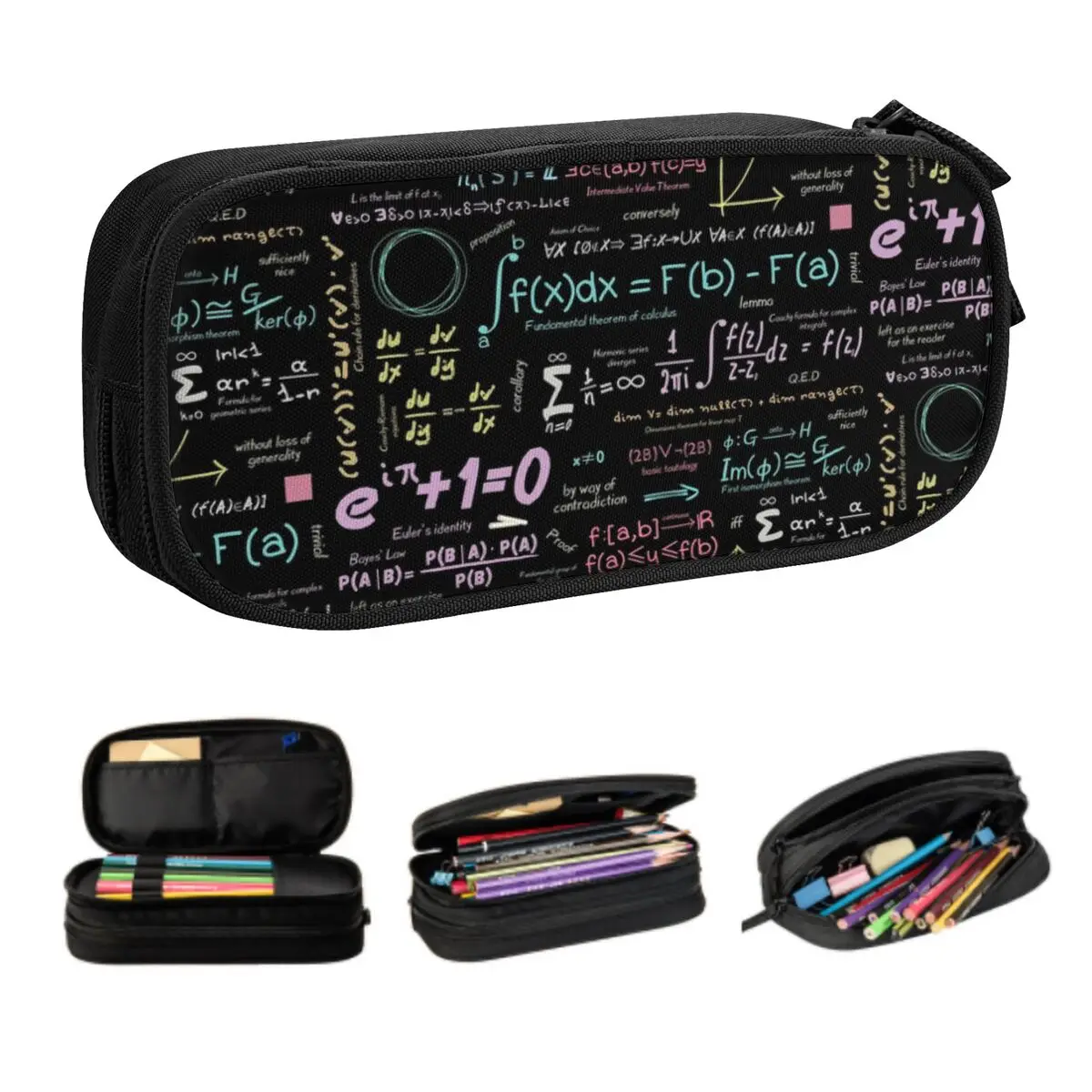 Custom Pure Math Nerd Pencil Cases for Girl Boy Big Capacity Physics Science Pen Bag Box Stationery