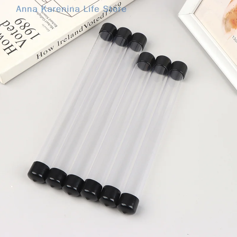 Transparente PVC Pen Storage Box, Rotating Pen Storage Tube, Clear Pen Cases, Escola e Material de Escritório, Round Tube Tool