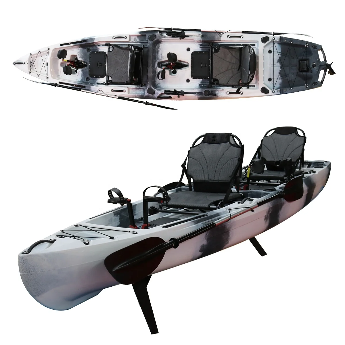 

Vicking 2 Persons Fishing New Design Sit on Top Canoe Pedal System Kayak With Accessories