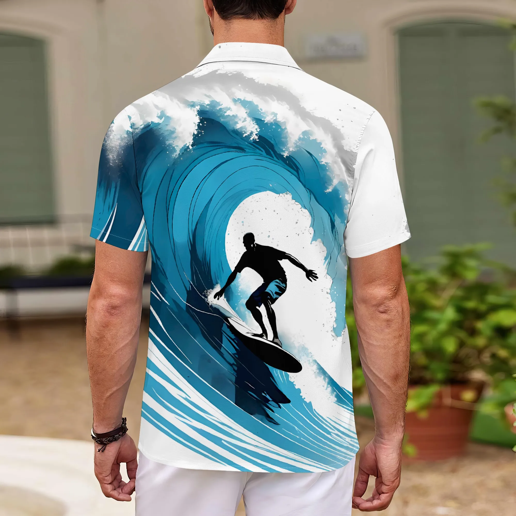 Рисунок 3 - YEAE сине-серая рубашка с принтом