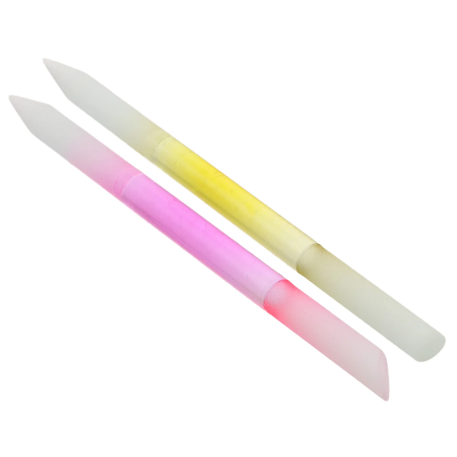 

2Pcs Glass Nail File Peach Yellow Design Smooth Surface Gentle Filing Home Salon Use Nail Care Supplies Fingernail Buffer