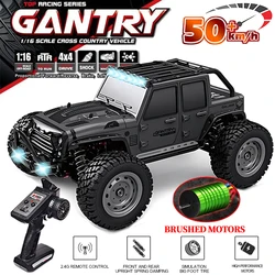 16103 Fast Rc Cars 50 km/h 1/16 Off Road 4WD con fari a LED, 2.4G impermeabile telecomando Monster Truck per adulti e bambini