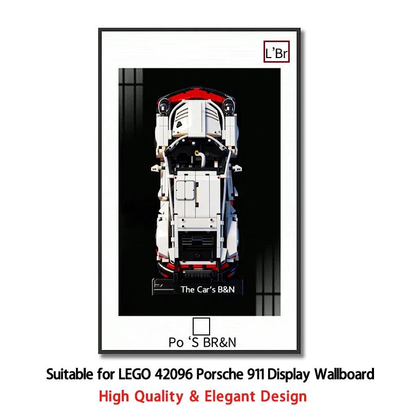 

2026 Display Wallboard with Frame Suitable for LEGO 42096 Porsche 911 building block car model Wall Mount Display box