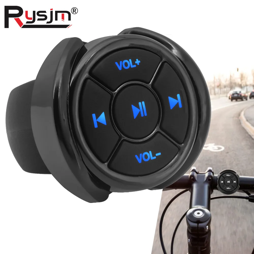 Universal Car Steering Wheel Wireless Bluetooth-compatible Remote Controller 5 Keys Button for Car Motorcycle Media Button