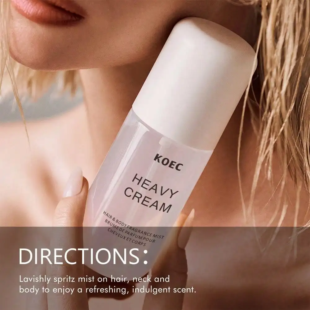 Hair & Body Fragrance Mist, KOEC Heavy Cream Scent, Balanced Layered Fragrance with Lemon Sugar, Jasmine & Vanilla Cream Notes, Soft Milky Floral Aroma for Skin and Hair view 2
