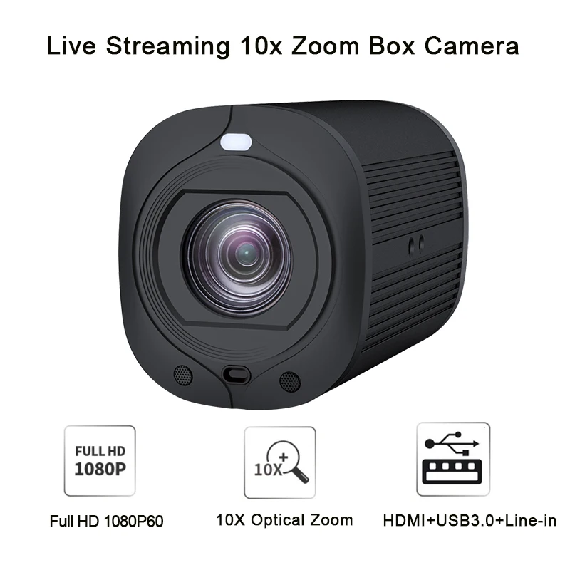 Professional 1080P60P USB3.0 HDMI Live Streaming Video Box Camera with 10x Optical Zoom Camera