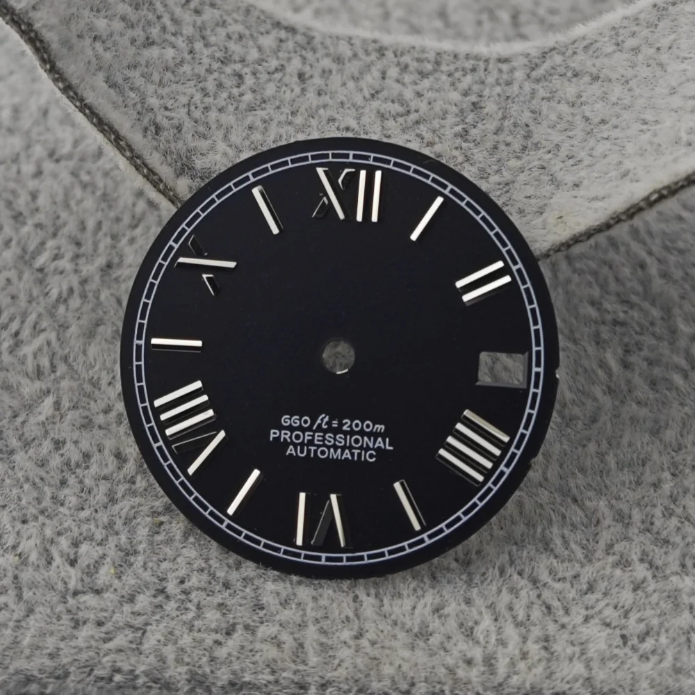 Nh35 Wijzerplaat Mat Oppervlak Log Oppervlakte Grootte 28.5Mm Romeinse Lettertype Wijzerplaat Custom Mechanisch Horloge Diy Gemodificeerde Horloge Accessoires
