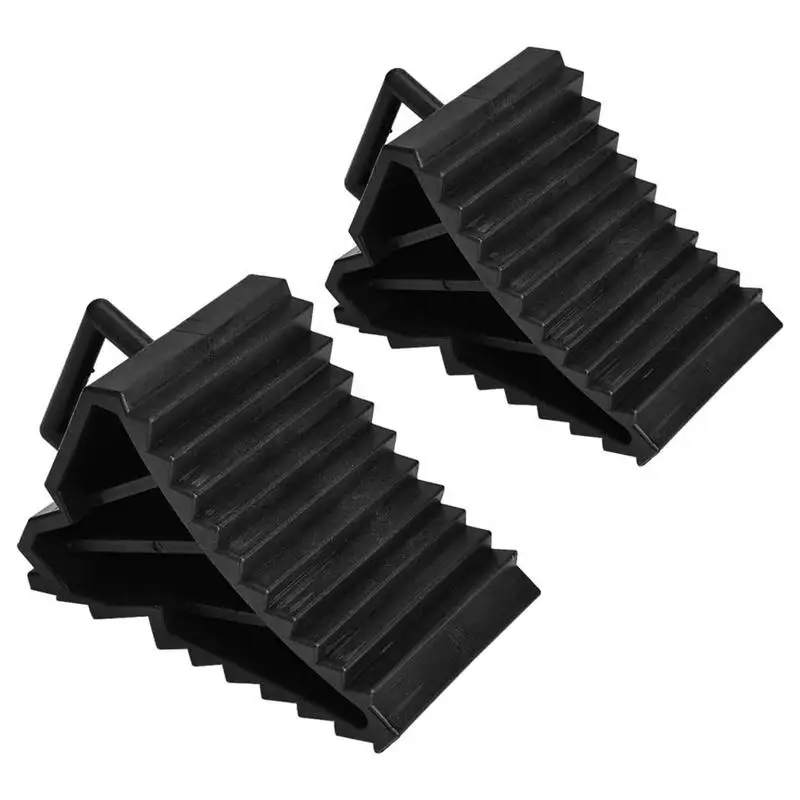 

Rubber Wheel Chock 2pcs Duty Car Anti-slip Block Stopper Wheel Alignment Accessories Portable Vehicle Support Pad for Keep Cars