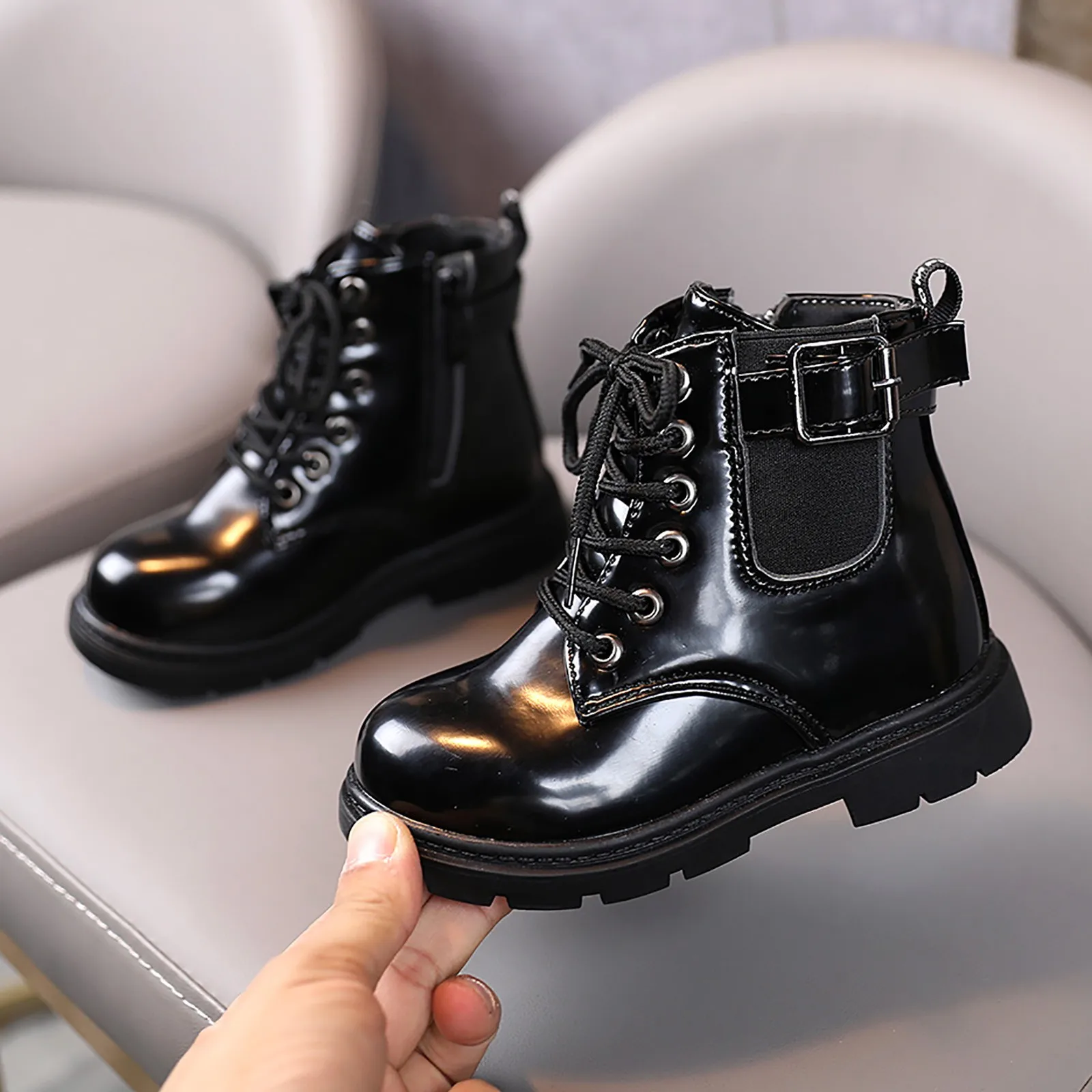 Girls Knee High Snow Boots Boys And Girls Waterpoor Ankle Boots Short Boots Leather Shoes Toddler Boots Baby Girls Boots