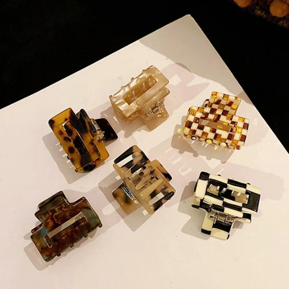 مزاجه الموضة الصغيرة رقعة الشطرنج اليابانية ليوبارد الكورية نمط مشبك شعر مشبك شعر صغير أغطية الرأس دبوس الشعر الإناث