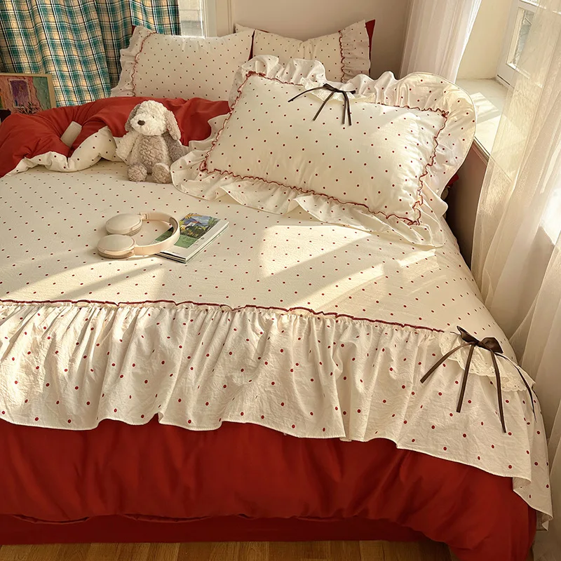 parure-de-lit-3-4-pieces-style-princesse-coreenne-a-pois-avec-nœuds-mignons-en-coton-pour-2-chambres-avec-volants-pour-couple