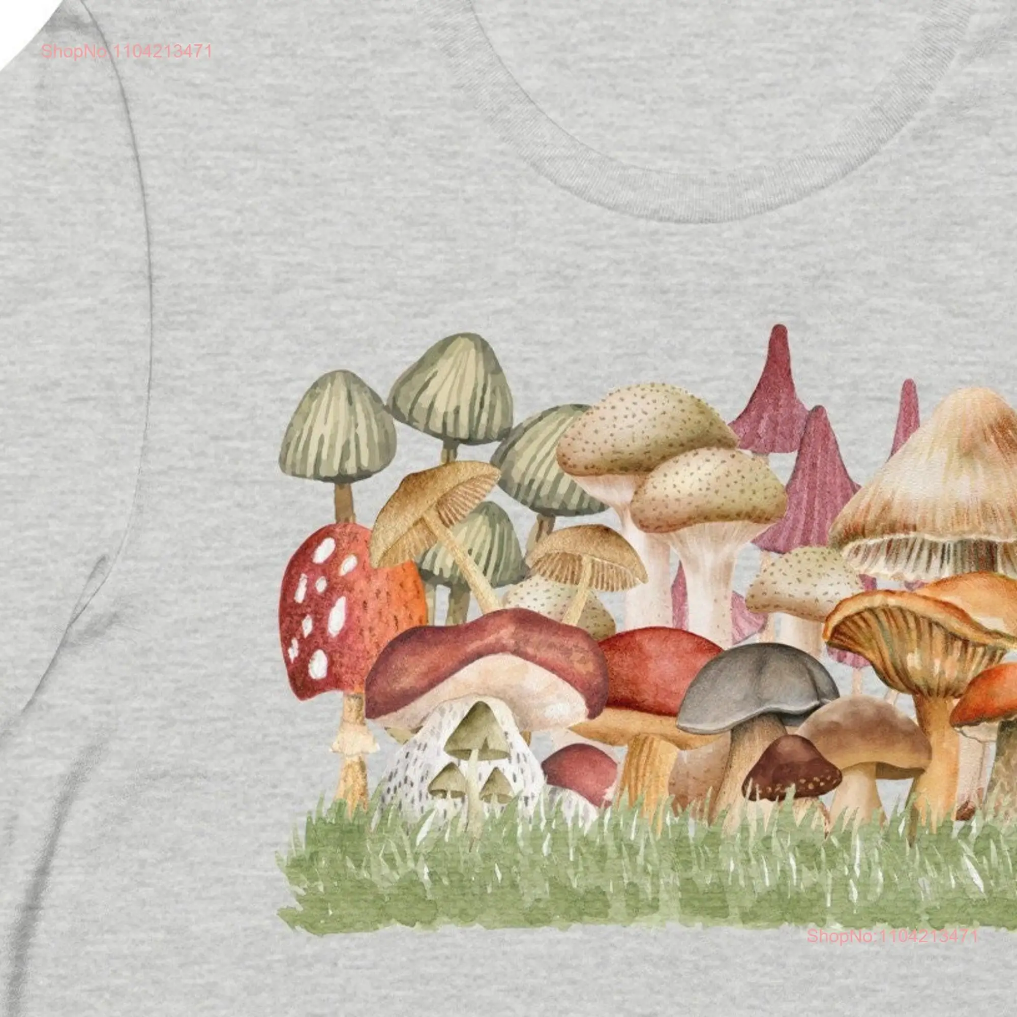 Mushies Mushrooms Foraging T Shirt Plus Sizes Available long or short sleeves