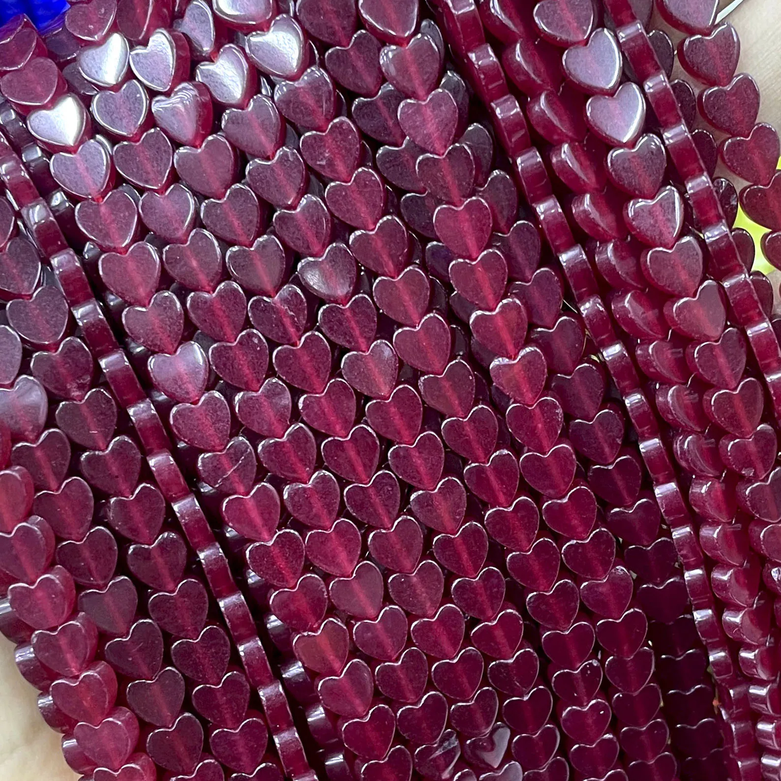 6MM Natural Stone Heart Shape Ruby Red Chalcedony Spacer Loose Beads For Jewelry Making DIY Bracelet Necklace Accessories