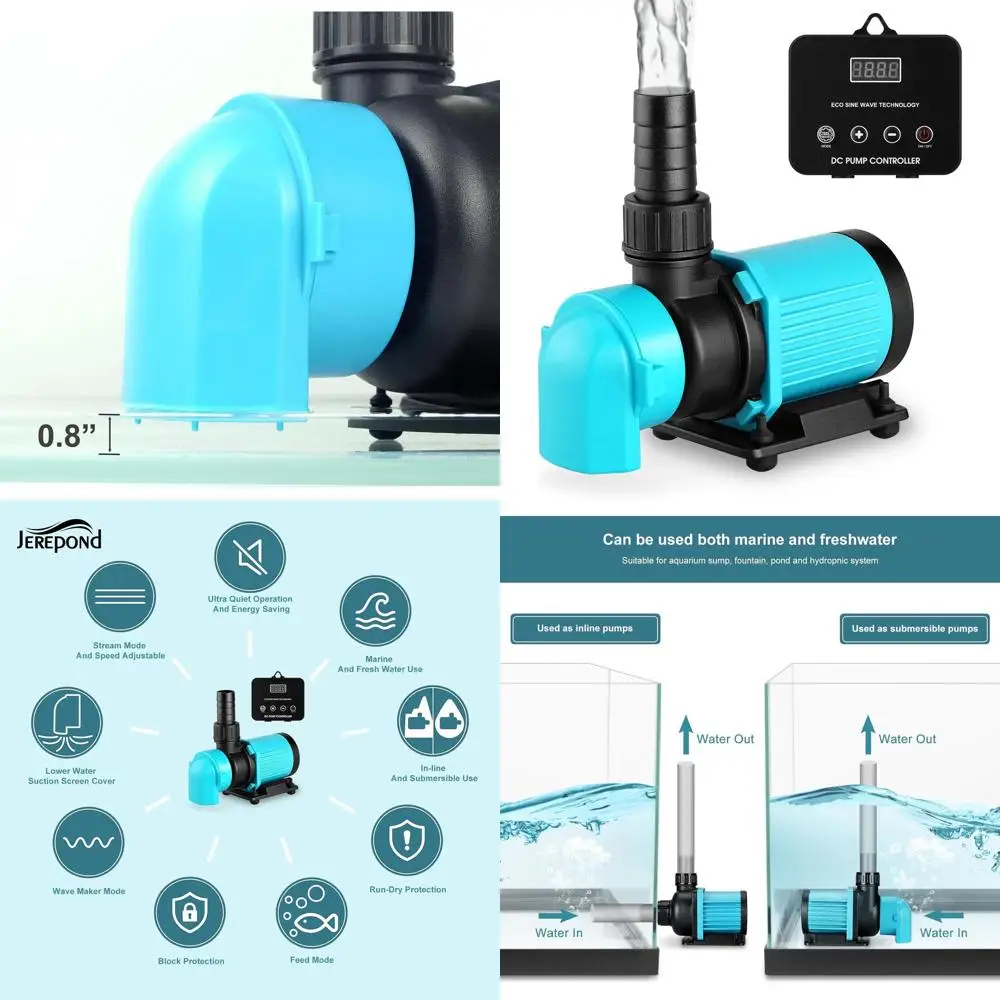 

24V 25W Submersible Aquarium Pump with LCD Controller for Freshwater and Saltwater Tanks, 20 Speeds, Quiet Operation