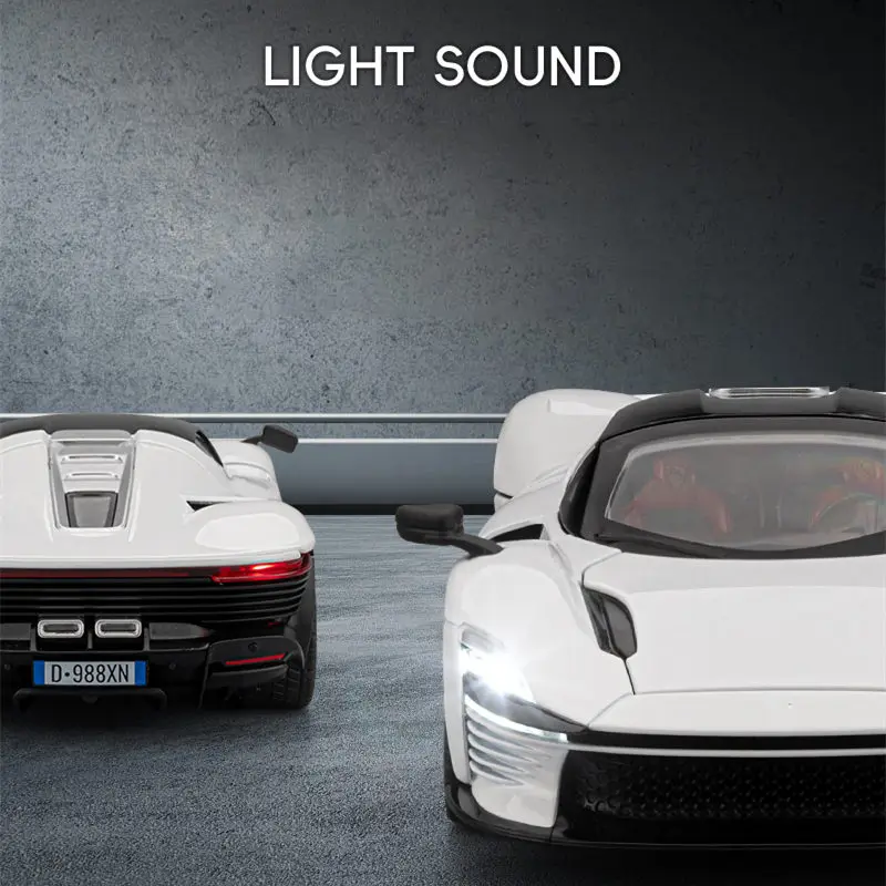1:24 SP3 Daytona Alloy Sports Car Model Diecasts Metal Racing Super Vehicles Car Model Simulation Sound Light Childrens Toy Gift view 4