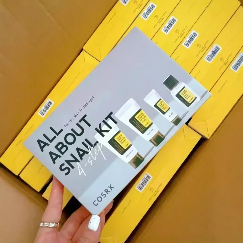 مجموعة الحلزون كوز آر إس، منظف جل موسين، كريم ببتيديا الكل في كريم واحد، مجموعة مكونة من 4 قطع