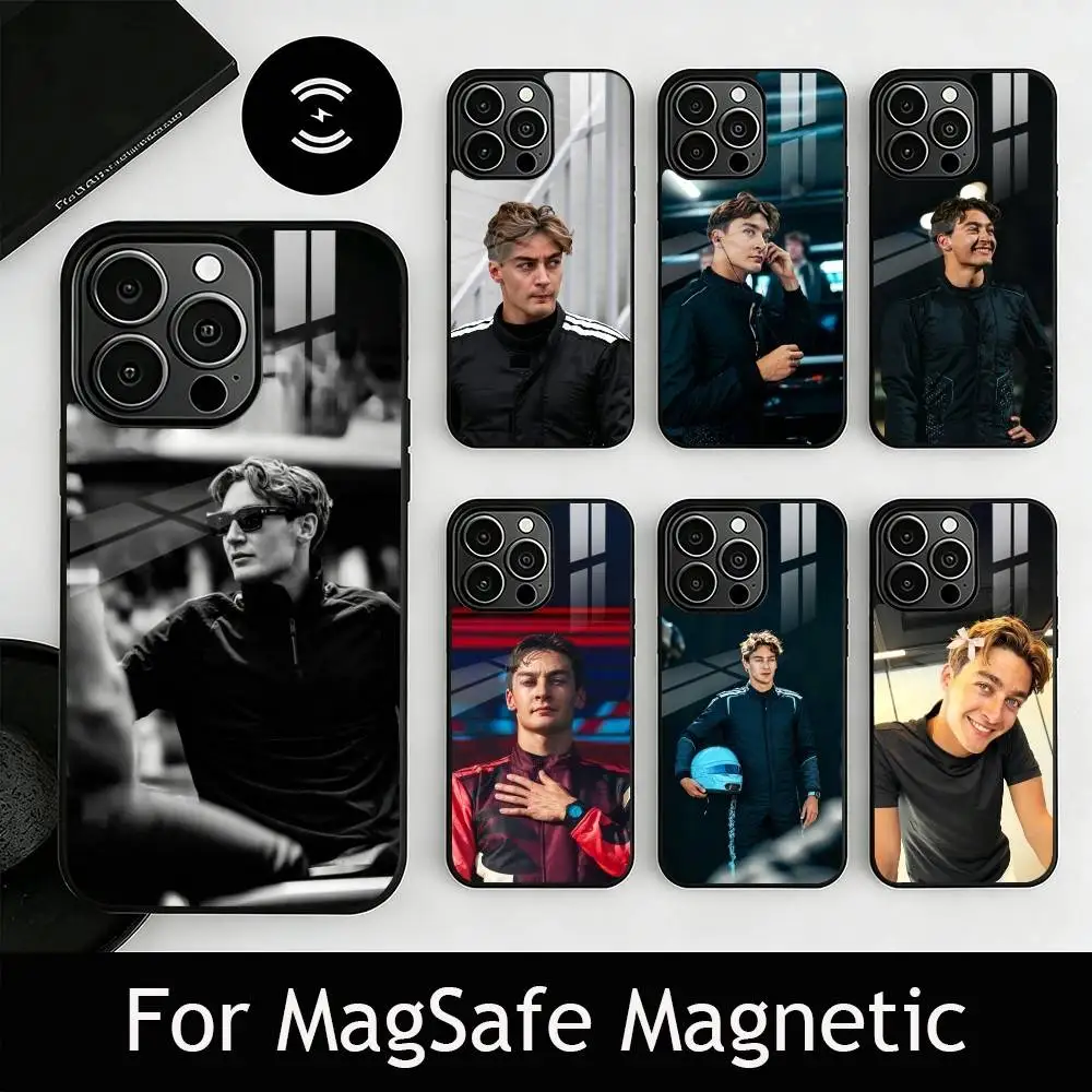 

Racing Driver G-George R-Russell Phone Case For iPhone17,16,15,14,13,12,11 Plus,Pro Magnetic For Magsafe Wireless Charging