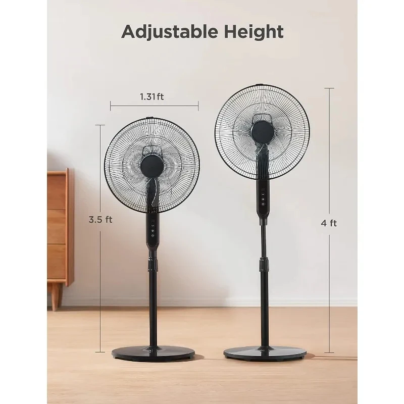 PELONIS ventilatore da pavimento oscillante regolabile in altezza motore cc Ultra silenzioso telecomando ad alta efficienza energetica