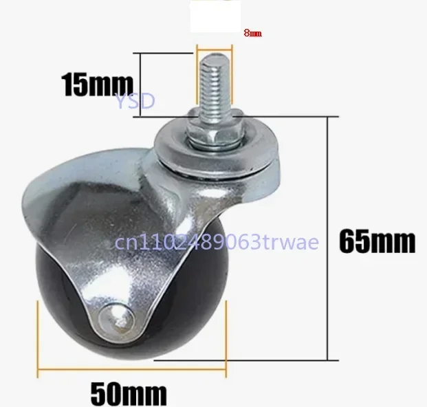 4Pcs 2 Inch Ball Roller Casters - M8x15mm Threaded, Office Chair Swivel Wheels, for Sofa/Chair/Cabinet