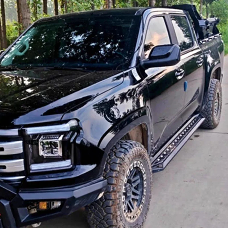 Auto Parts Heavy Duty 4x4 Off-Road Matte Black Aluminum Bolt-On Pair of Running Boards For Shark 6 Pickup 2025