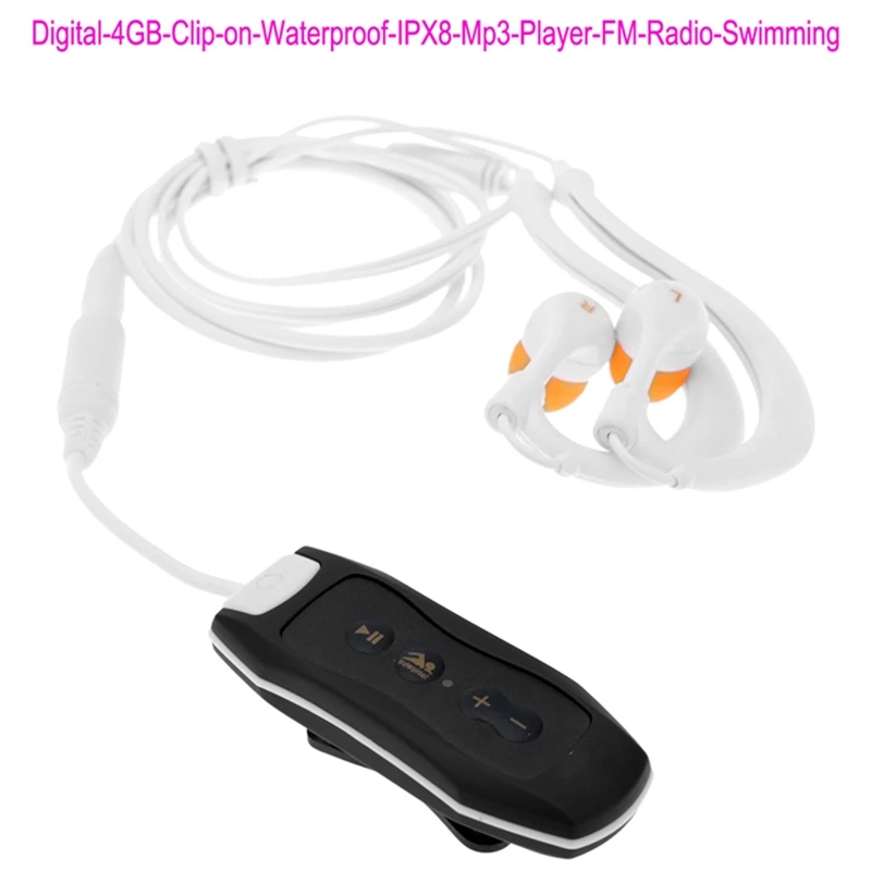 أفضل راديو FM IPX8 مقاوم للماء مشغل موسيقى MP3 السباحة الغوص سماعة سماعة الرياضة ستيريو باس السباحة MP3