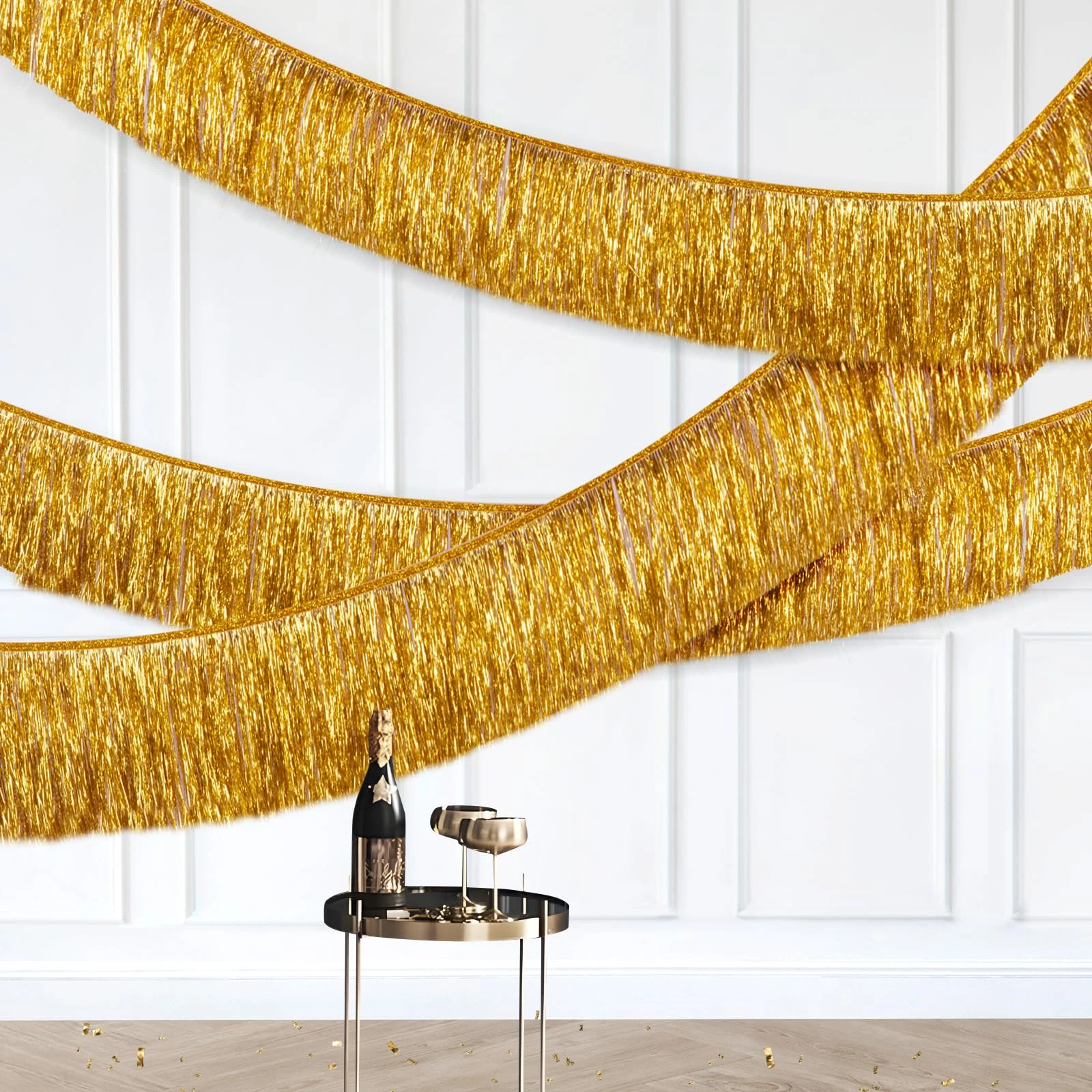 Gold Foil Fringe Garland Party - Tinsel Garland Decoration 评论和价格