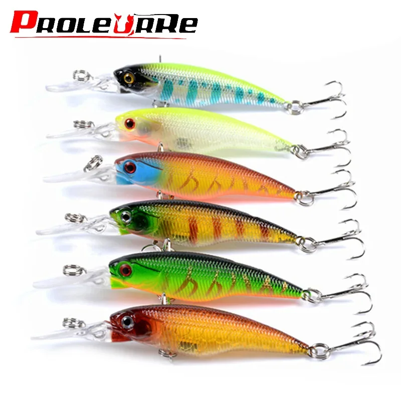 

6Pcs Minnow Fishing Lures Set 5.5g 8cm Artificiai Hard Bait Wobblers Lures Crankbait Fishing Crankbait Fishing Tackle