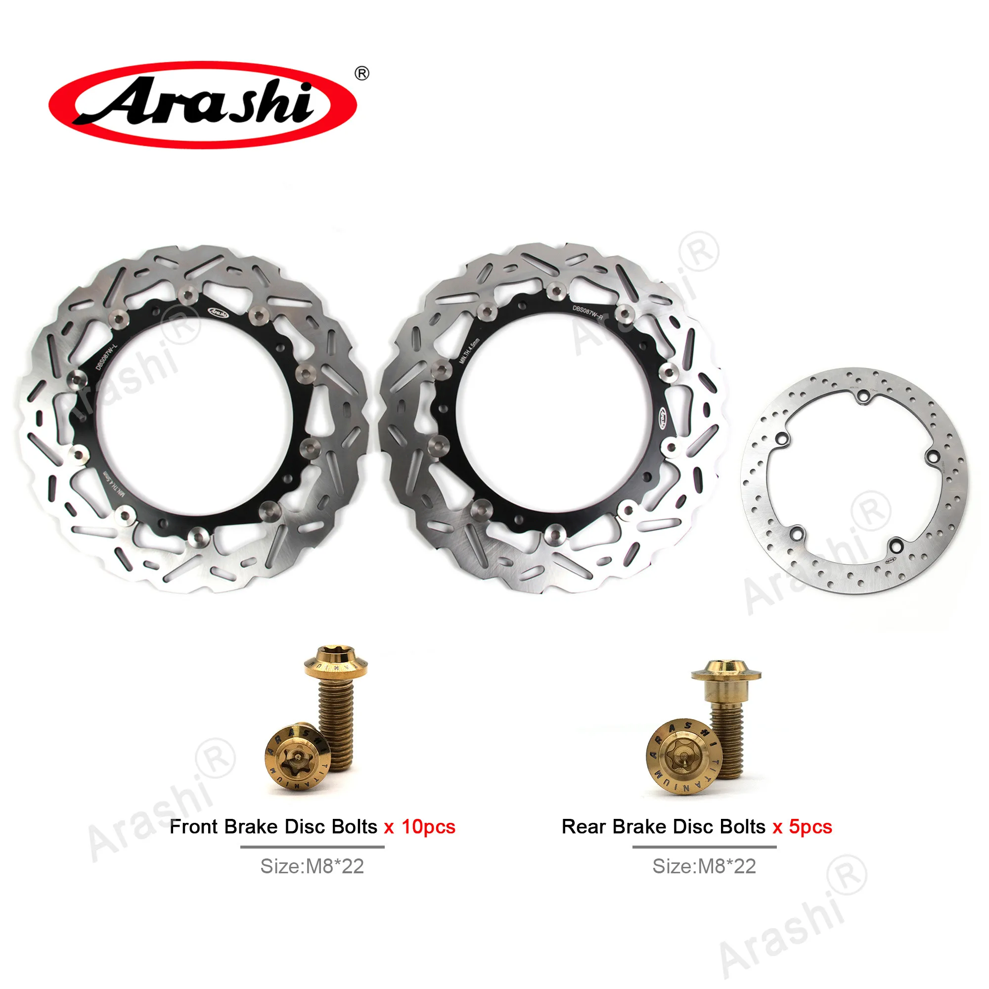 Arashi CNC Brake Disc Bolt Set For BMW R1150R 2001 2002 2003 2004 2005 2006 Floating Front Rear Disk Rotor ROCKSTER 2003-2006