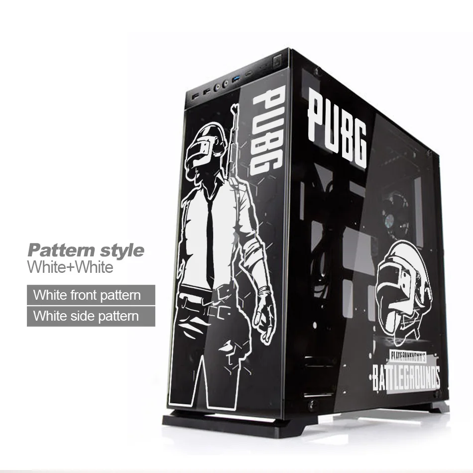 Pubg Vinyl Stickers for Gaming PC Case,Originality Decor Decals for Atx Computer Chassis Skin,Waterproof Easy Removable