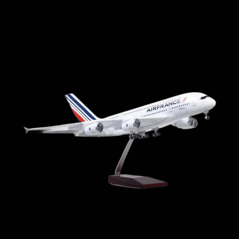 47cm Aircraft Model Air France A380 Airlines Model Plane Airplane Resin Diecas Simulation Static Passenger Material Aviation