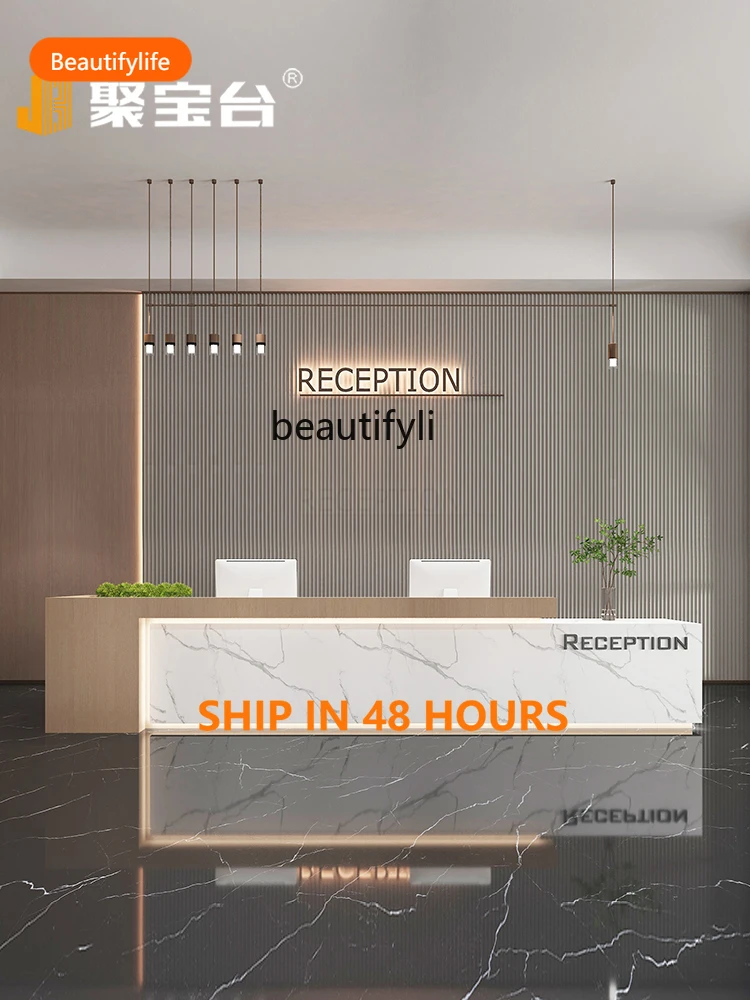 

Painting company reception desk office front desk hotel bar checkout page simple A51