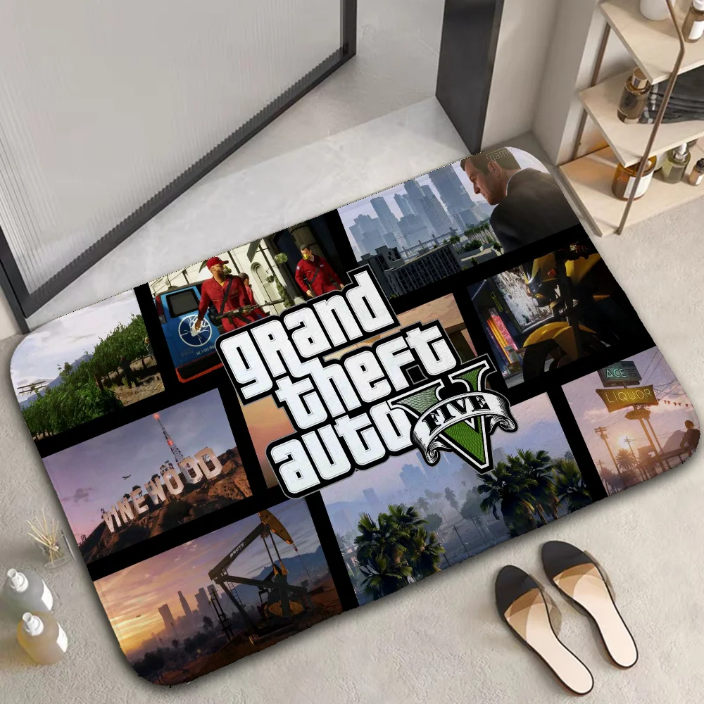 G-grand Theft A-auto Non-slip Mat Kitchen Floor Mat Carpet for Kitchen Mats Bathroom Rug Rugs Foot Door Bath Prayer Entrance