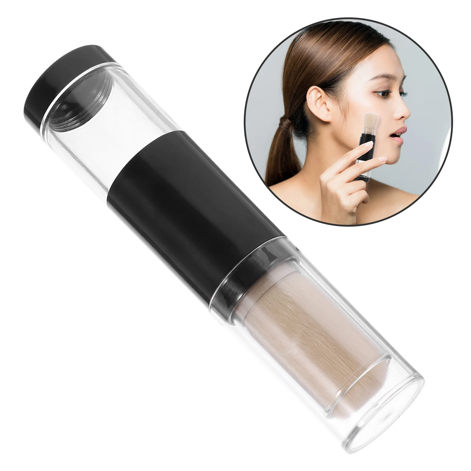 

Pressable Powder Dispensing Brush Refillable Foundation Applicator For Loose Pressed Makeup Soft Bristle Blending Tool Face