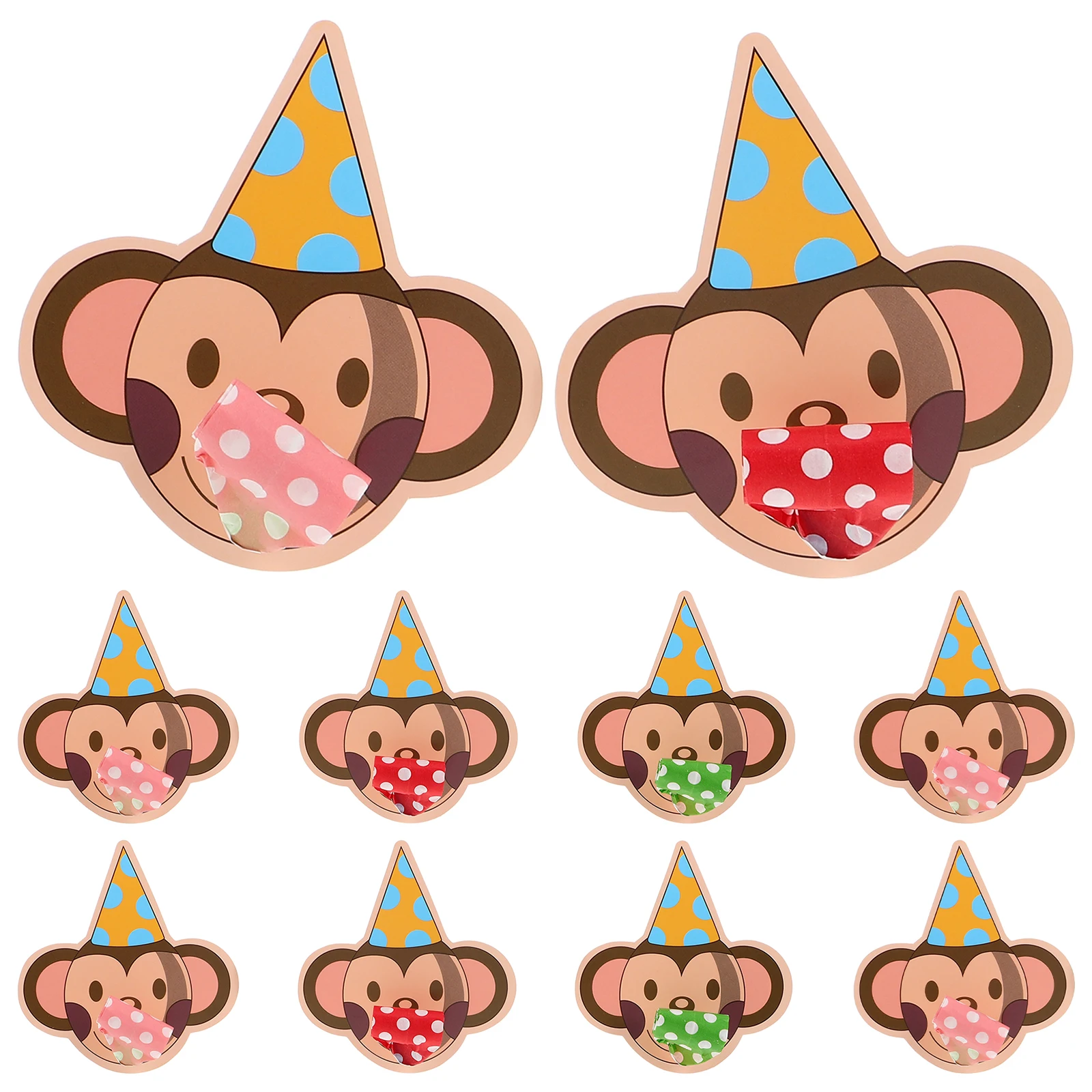 

10Pcs Blowout Party Whistles Monkey Cartoon Birthday Celebration Favors Noise Maker Blow Horns for Kids Adults