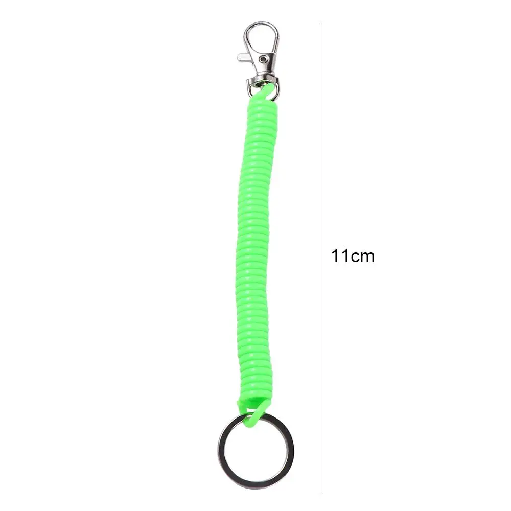 Coil Springs Keychain Stretchy Spiral Spring Coil Retractable Coil Springs Keychain With Metal Clasp Key Chain Holder Lanyard