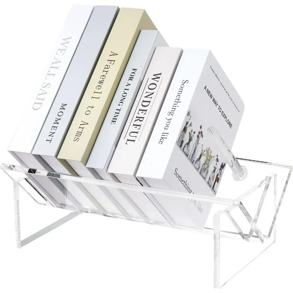 

Acrylic Desktop Bookcase, Book Storage Organizer Bookshelves, Clear Mordern Tabletop Storage Rack Clear