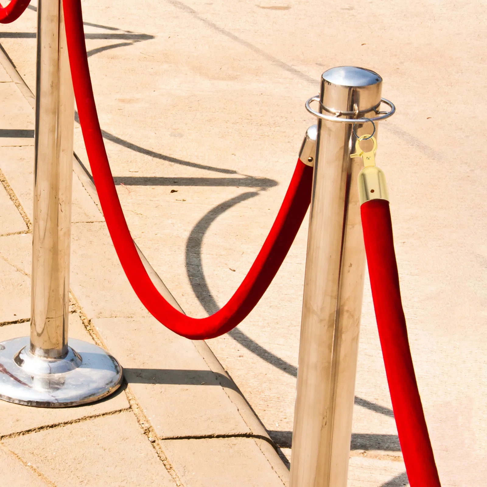 2Pcs Rope End Caps Zinc Alloy Crowd Control Barrier Rope Locks Hanger Fittings Queue Post Chain Accessories