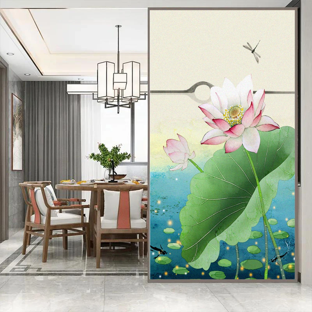 

Window Film Privacy Flower Decorative Film Static Cling Frosted Glass Window Sticker Heat Control Window Coverings