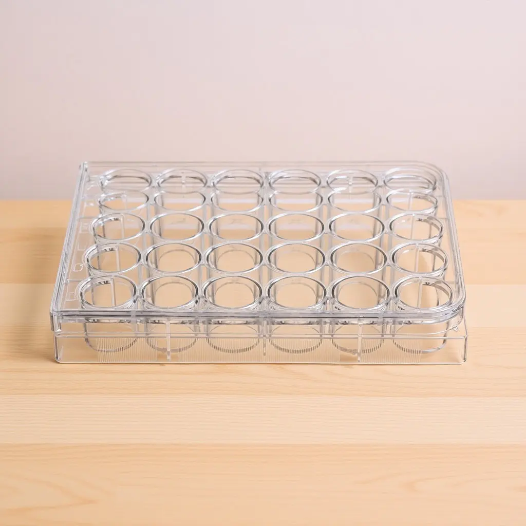 24-Well Culture Plate Plastic Cell Culture Plate For Laboratory Sterile Grade Polystyrene Nesting Lid